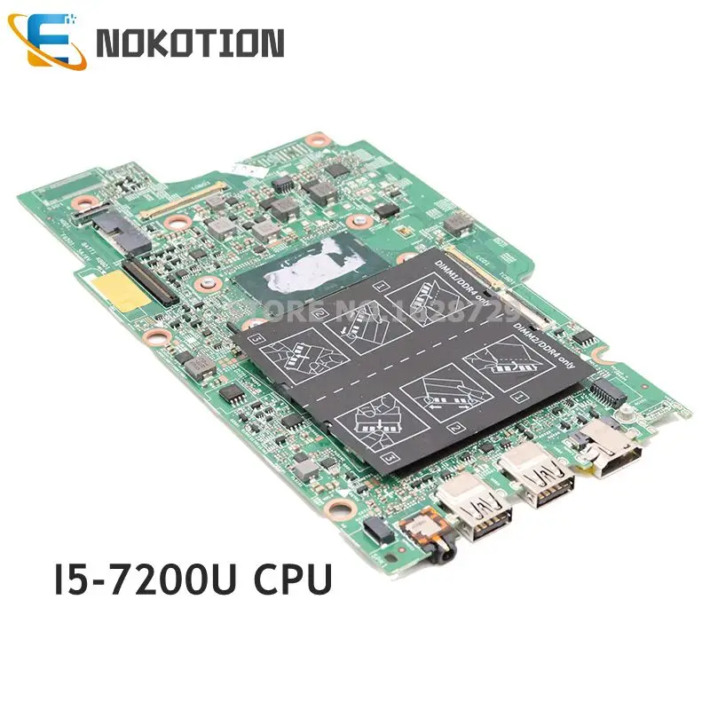NOKOTION для Dell Inspiron 13 5000 5378 5578 материнская плата ноутбука CN-0PG0MH 0PG0MH PG0MH SR2ZU I5-7200U CPU DDR4 GMA