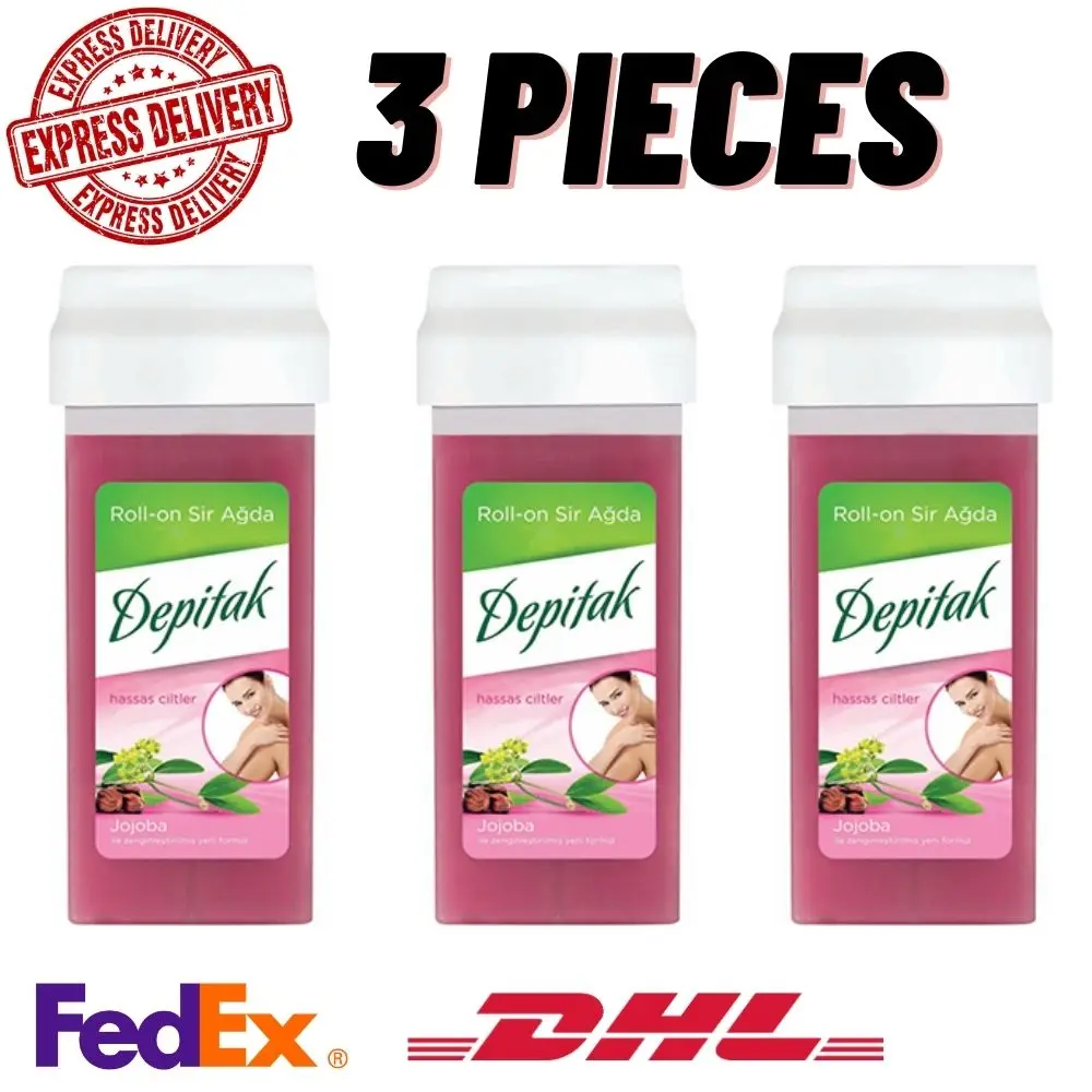 

3 Piece Roll-on Wax Cartridge Hot Hair Removal 100ml Unisex Depilatory FAST DELIVERY
