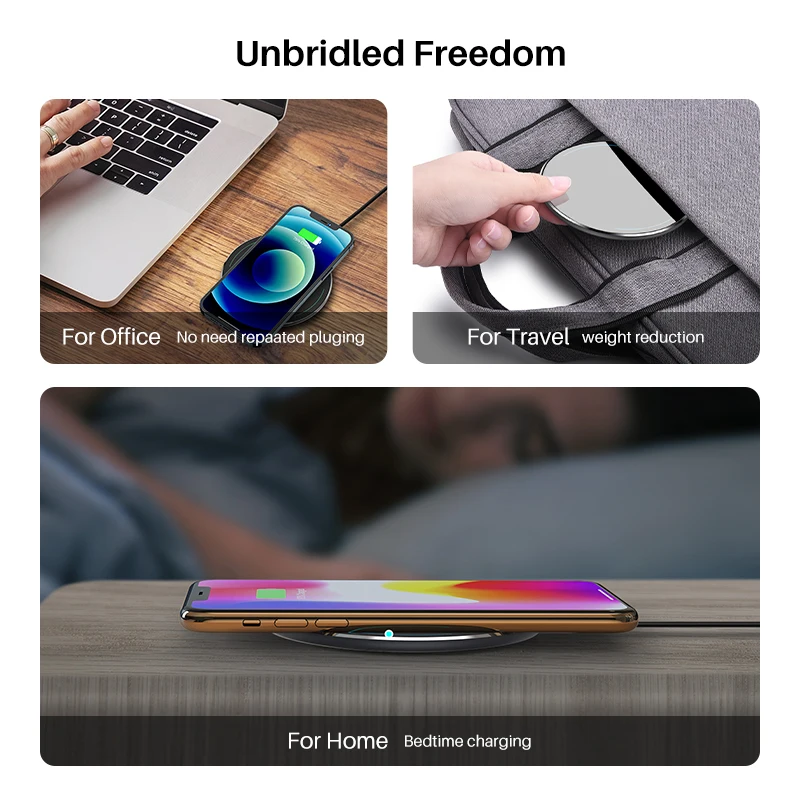 tozo w1 wireless charger thin aviation aluminum computer numerical control technology fast charging pad black no ac adapter free global shipping