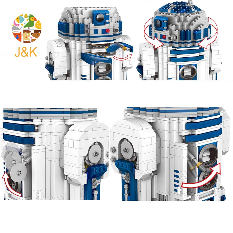 Звездные серии войны 10225 R2 робот набор D2 из строительных блоков с принтом кирпичи