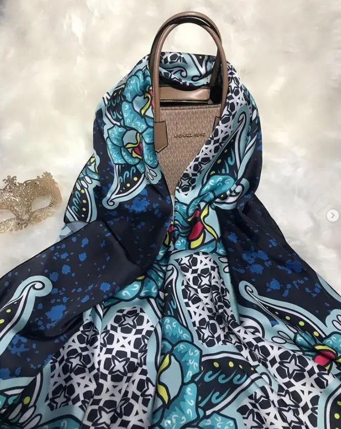 

GORGEOUS 2021 BLUE PATTERN 200*75CM MUSLIM HIJAB FASHION CHIFFON SILK SHAWL SCARF WOMEN'S ACCESSORY SHAW ESSİRE