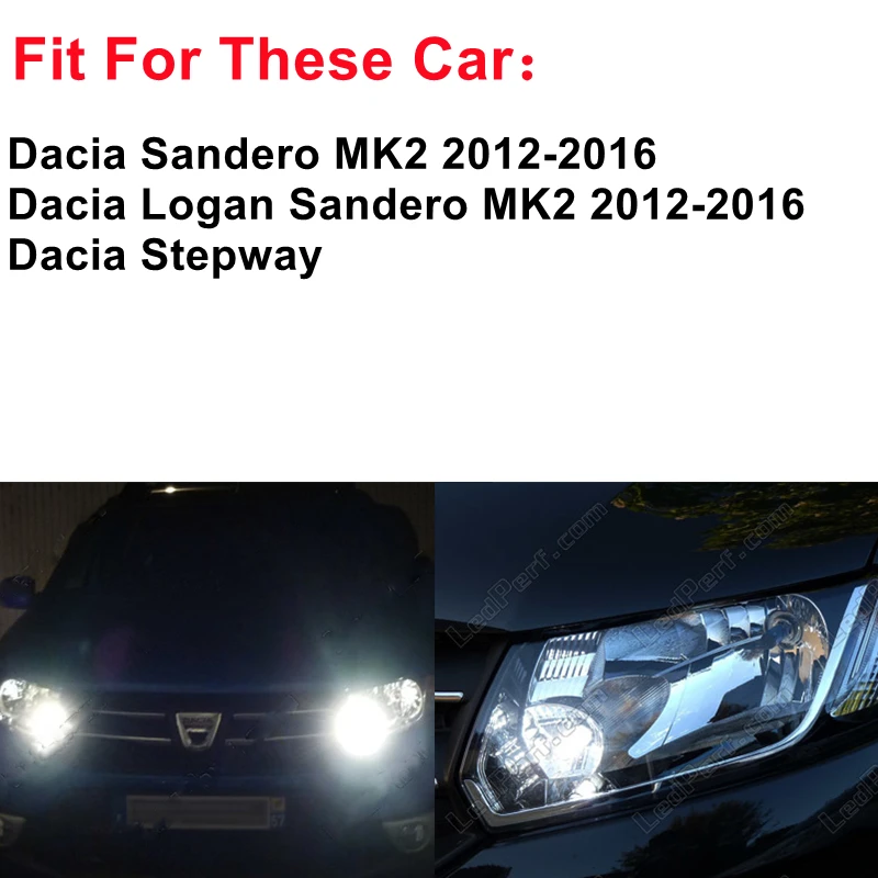 Автомобильная светодиодная лампа DRL дневные ходовые огни для Dacia Sandero Logan MK2 2012-2016