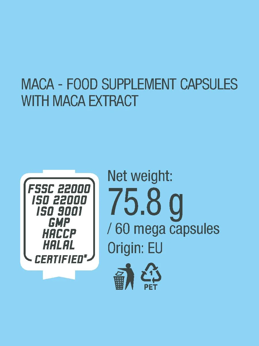 Экстракт корня Мака Lepidium meyenii БАД для здоровья мужчин / BioTechUSA Maca 60 таблеток | Спорт