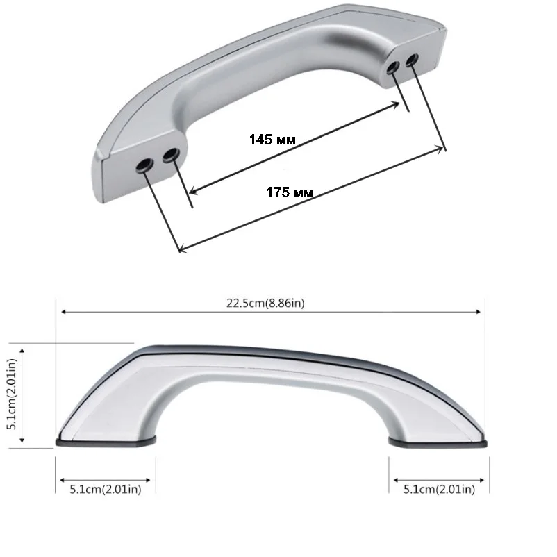 Ручки для душевых дверей из пластика. Душевая кабина. Для двух отверстий в стекле.