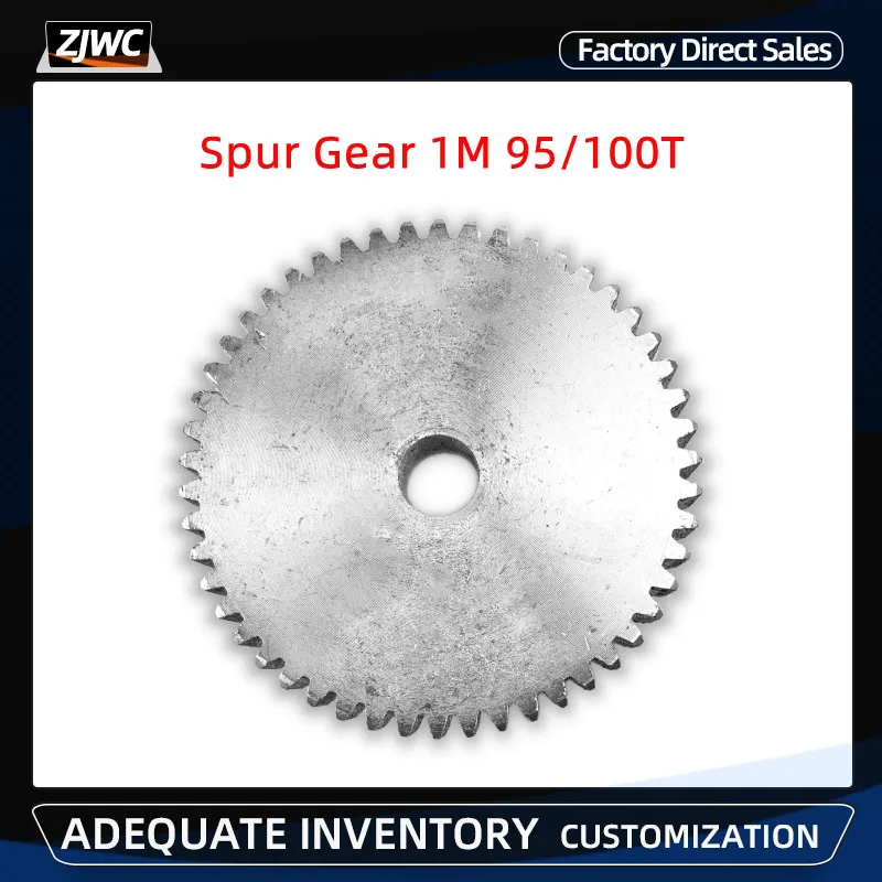 

1PC Spur Gear 1M 95/100T rough Hole 10mm gear wheel 45# steel Material motor gear Total Height 10mm