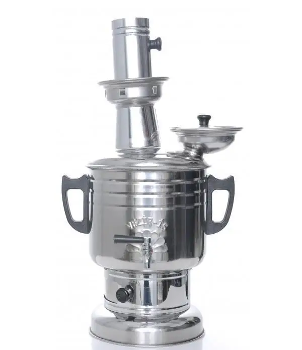 Самовар из высококачественной хромированной стали емкостью 4 5 л для пикника дома