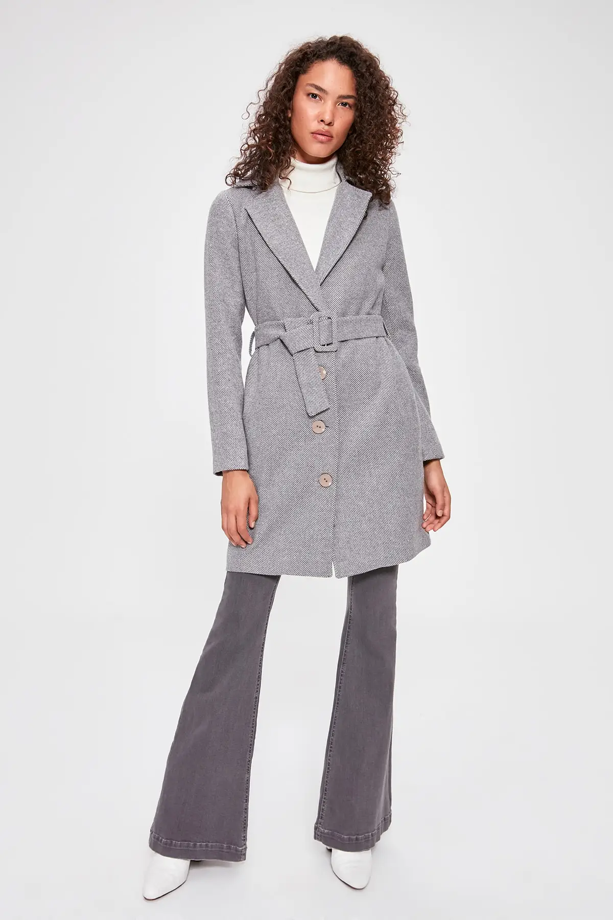 Trendyol Arched Herringbone Pattern Stamp Coat TWOAW20KB0105 | Женская одежда