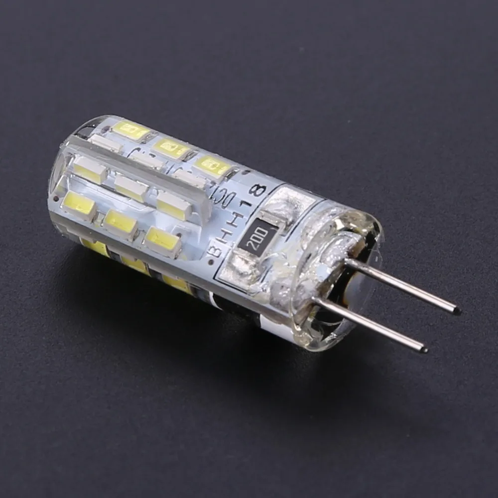 2W SMD3014 G4 светодиодный светильник AC/DC 12 В/24 в пост SMD3014 110LM Белый светодиодный заменить силиконовая Кукуруза лампы галогенные лампы светильник
