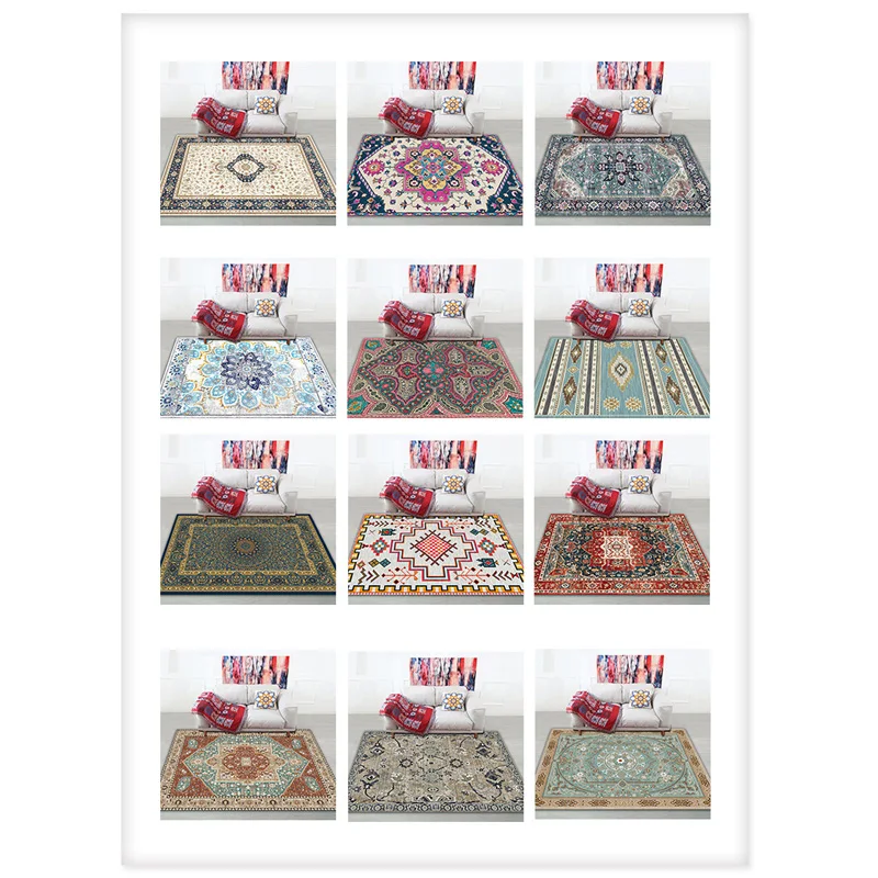 Ковры в стиле ретро классические богемные для гостиной Нескользящие мягкие