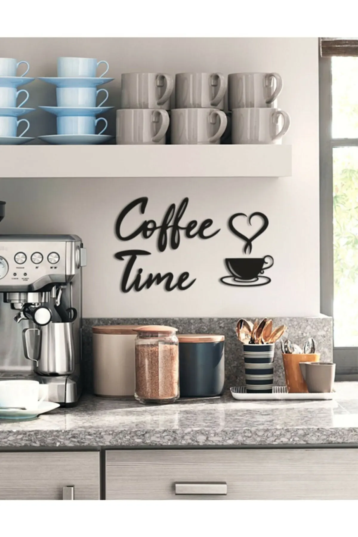 hıgh qualıty coffee tıme wooden modern coffee wall decoration frame for kitchen decor home appliances free global shipping
