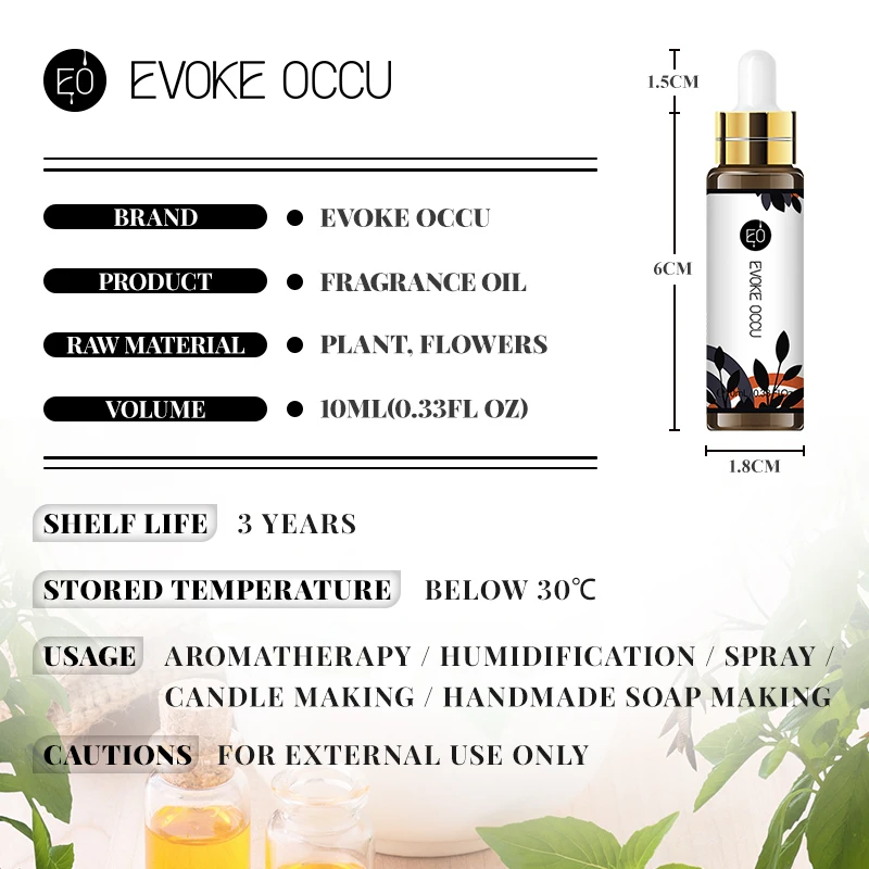 

EVOKE OCCU 10ML 4pcs Fragrance Oil Set Perfume Oil Lady Million Coconut Vanilla Jadore Watermelon Oil