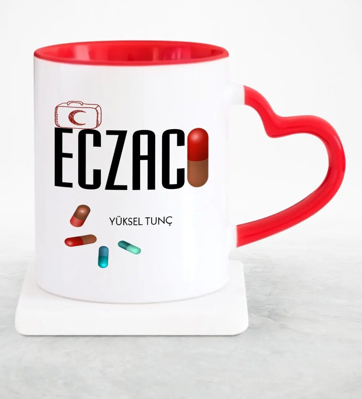 

Персонализированный Профессиональный фармацевт, красный чашка в форме сердца чашек-3