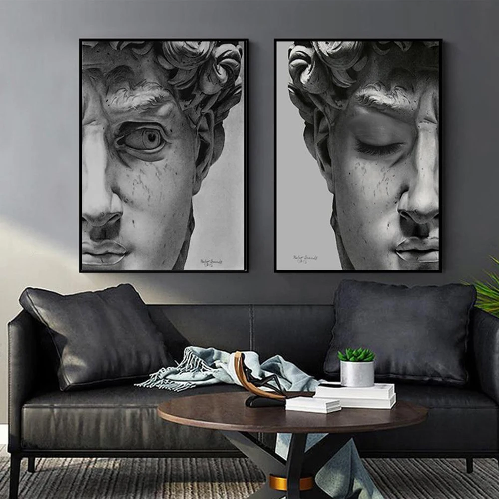 

Funny Sculpture of David Posters and Prints Canvas Painting on the Wall Art Nordic Pictures for Living Room Home Decor Cuadros
