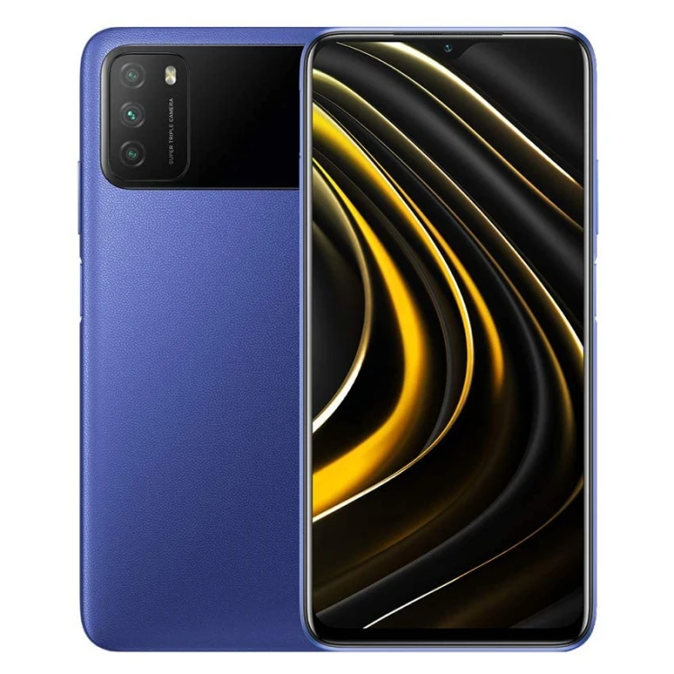 hot sale 6 53 inch miui 12 android 10 4gb64gb128gb 6000mah battery triple back cameras xiaomi poco m3 mobile phone worldwide free global shipping