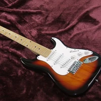 st electric guitar maple top basswood body maple fingerboard silver hardware high quality guitarar