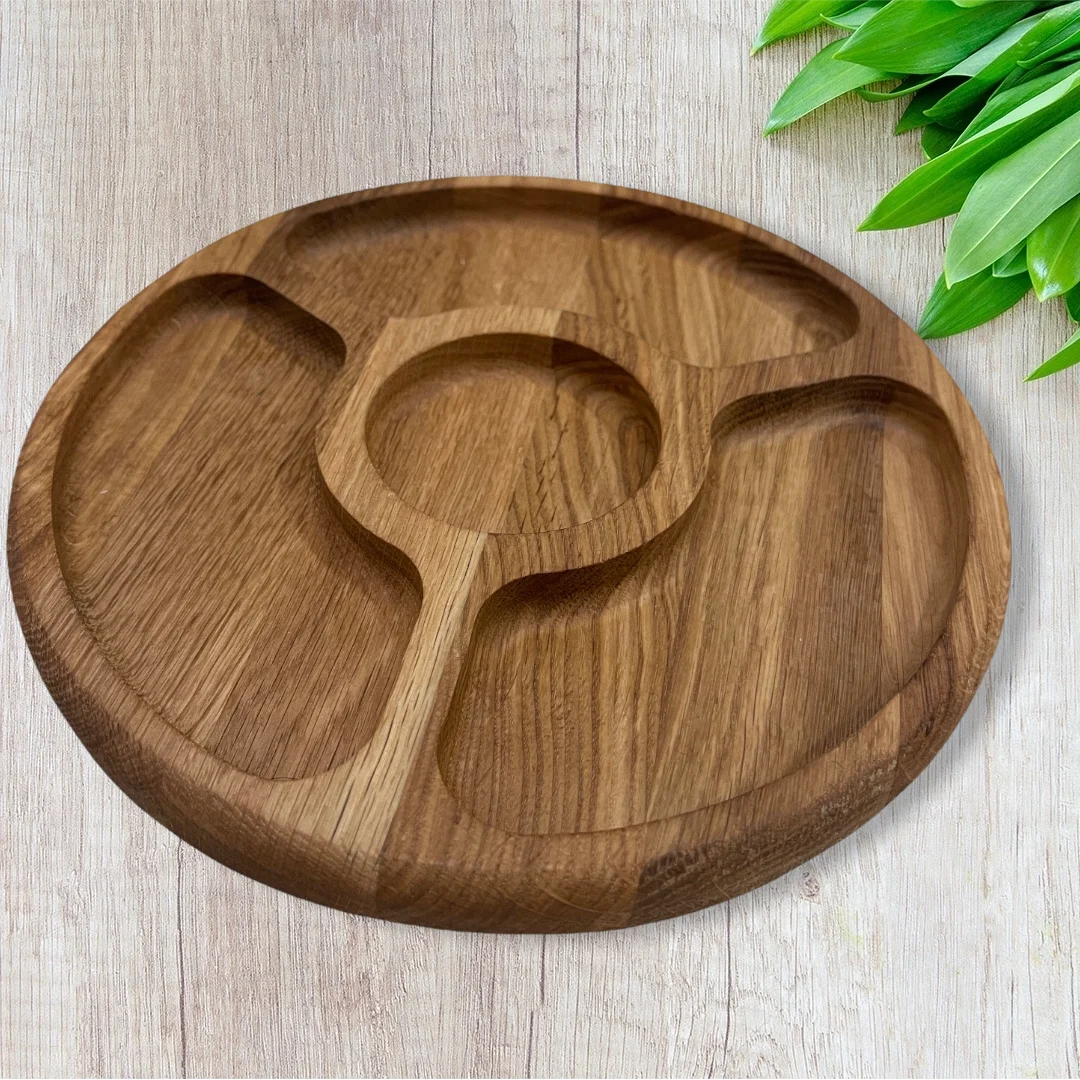 Деревянная тарелка деревянная менажница для сервировки | Дом и сад