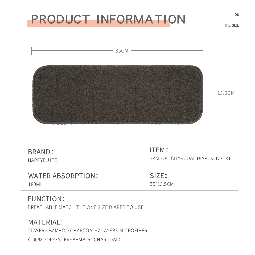 Счастливый Флейта 10 шт. качество детские подгузники подкладка с бамбуковым углем