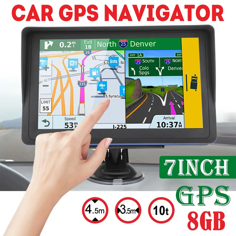 Портативный навигатор Gps 7 дюймов 8 256 Мб с козырьком от солнца|GPS для транспорта| |