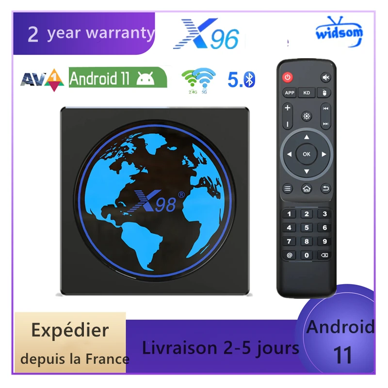 

Новинка X98mini smart ip tv box 2 ГБ 4 ГБ 32 ГБ 64 Гб HDR 10 + Buletooth AV 1 android 11,0 S905W2 ip tv Франция M3U 4K телеприставка tv box