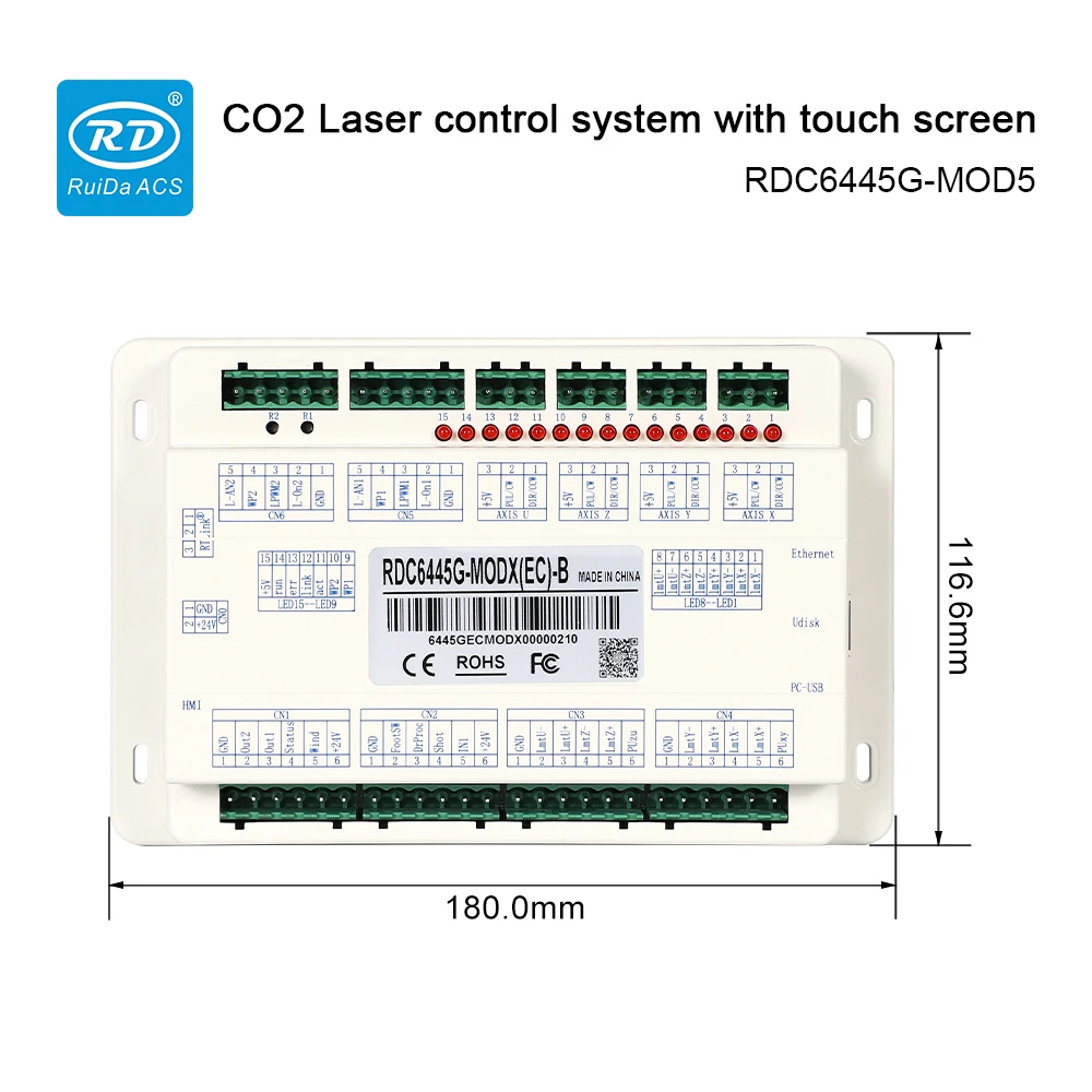 Лазерный контроллер Ruida RDC6445G-MOD5 Co2 DSP для лазерной резки и гравировки CO2 с