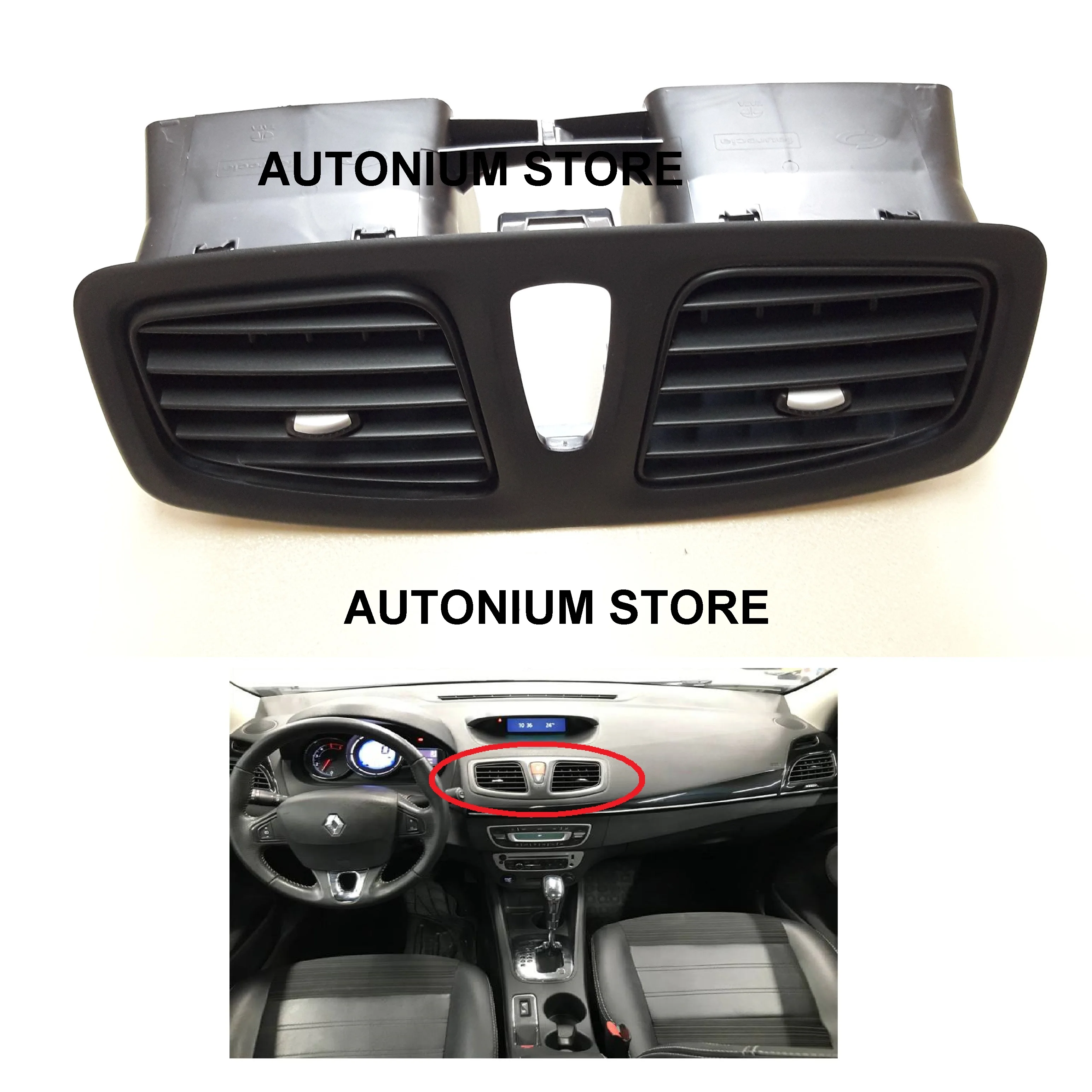 

Console Dashboard Heater Center Air Conditioning Vent Ventilation Duct Grill Diffuser for Renault Fluence - Megane 3