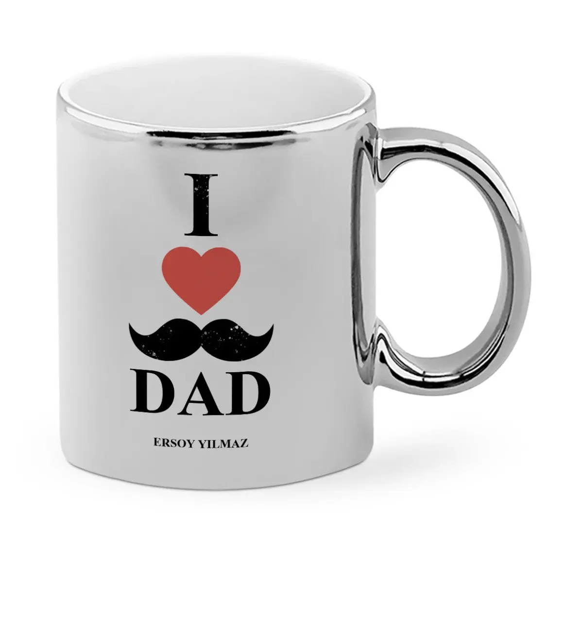 

День отца на заказ я люблю папу Хромовая кружка чашка-2