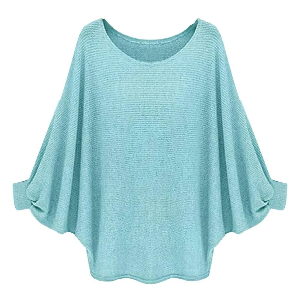 

2021 Autumn Winter Women Turtleneck Knitted Sweater Coat Solid Color Shawl Cape Tops