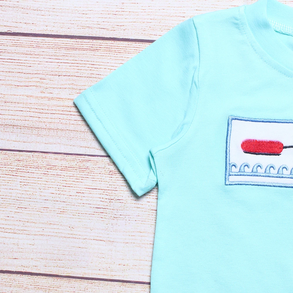 Летняя одежда синий топ с коротким рукавом и синие большие клетчатые шорты три