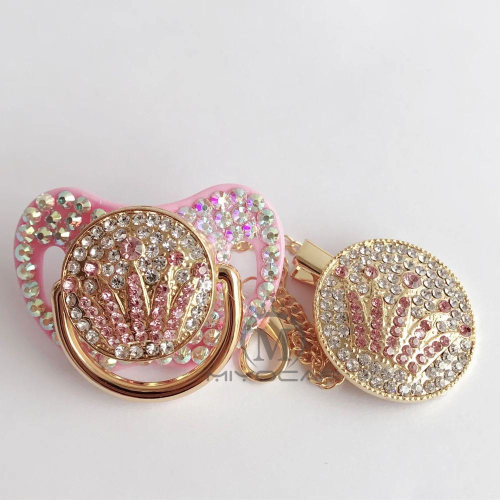 MIYOCAR шикарная белая Соска с розовой короной соска клипсой без bPA безопасная FDA