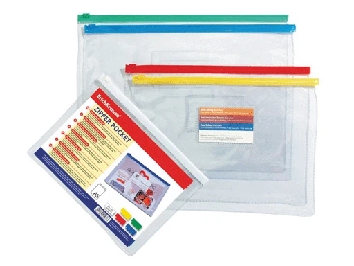 Folder zipper A5 Erich Krause zip transparent 2937 | File Folders