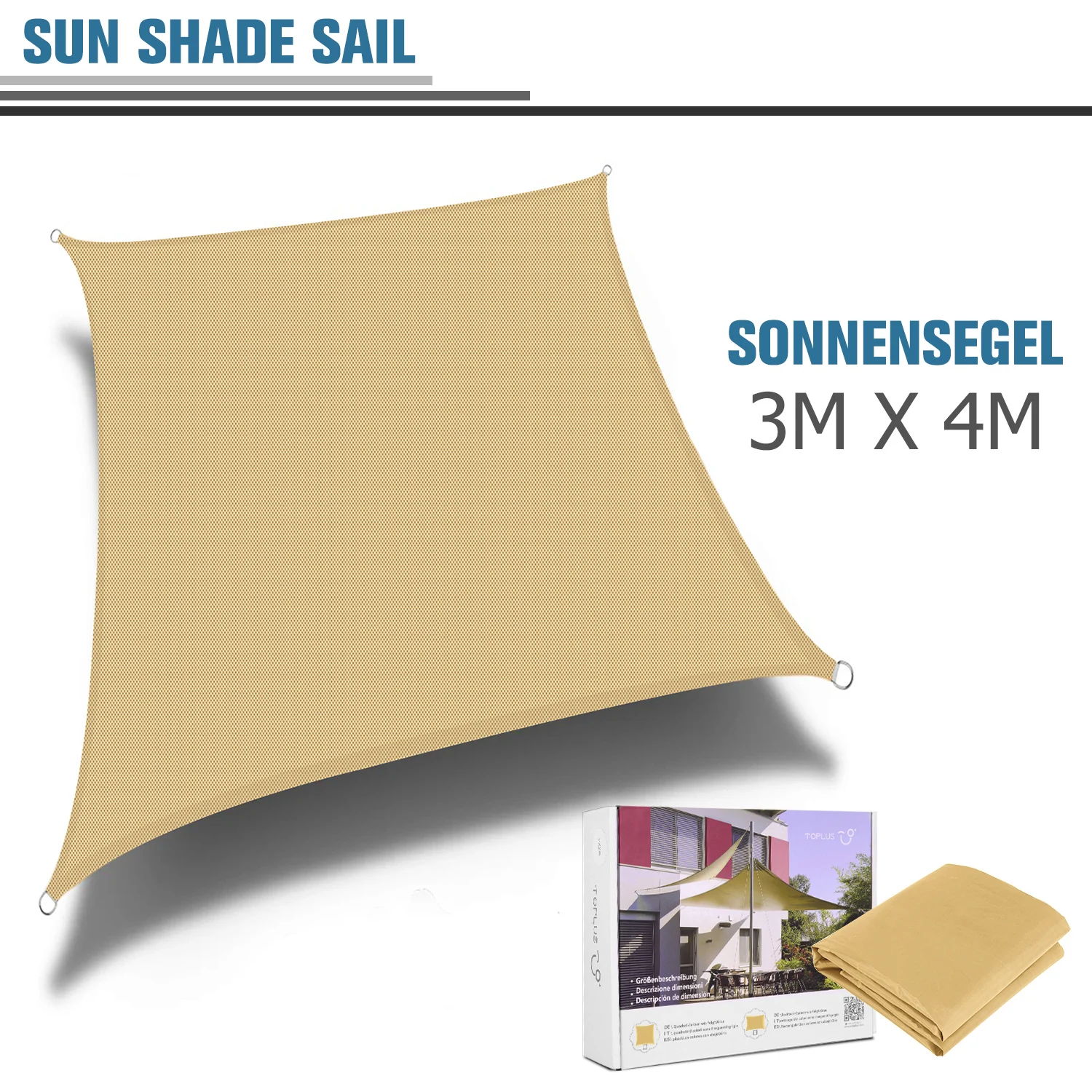 

Sun-Shelter Waterproof SunShade Sail Outdoor Rectangle Shade Sail Garden Terrace Canopy Swimming Yard Sail Beach Car Awning