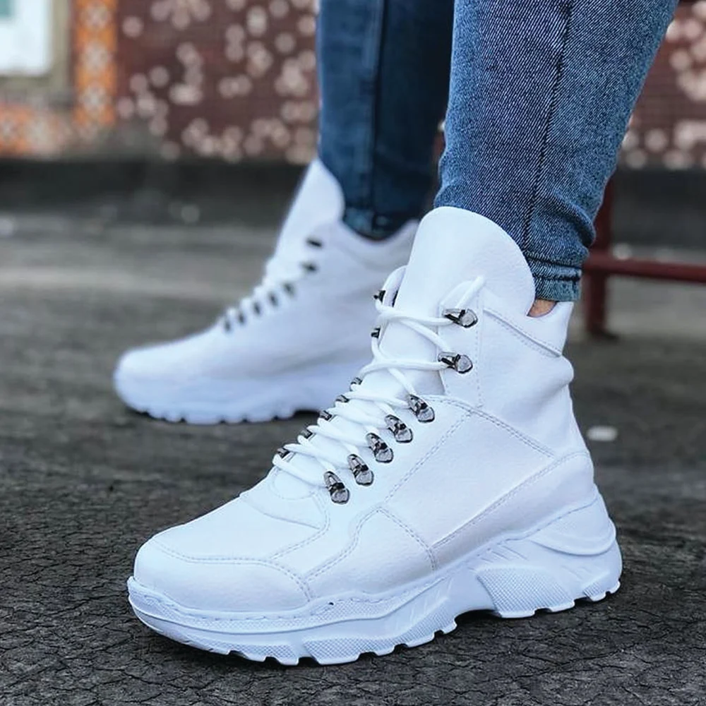 Wagoon WG07 Белые длинные ботинки на шнуровке Зимние новинки на шнуровке с высокой подошвой Сделано в Турции Быстрая доставка Подходит для любой одежды Wagoon WG07 Белые длинные ботинки на шнуровке Зимние новинки на шнуровке с высокой подошвой Сделано в Турции Быстрая доставка Подходит для любой одежды