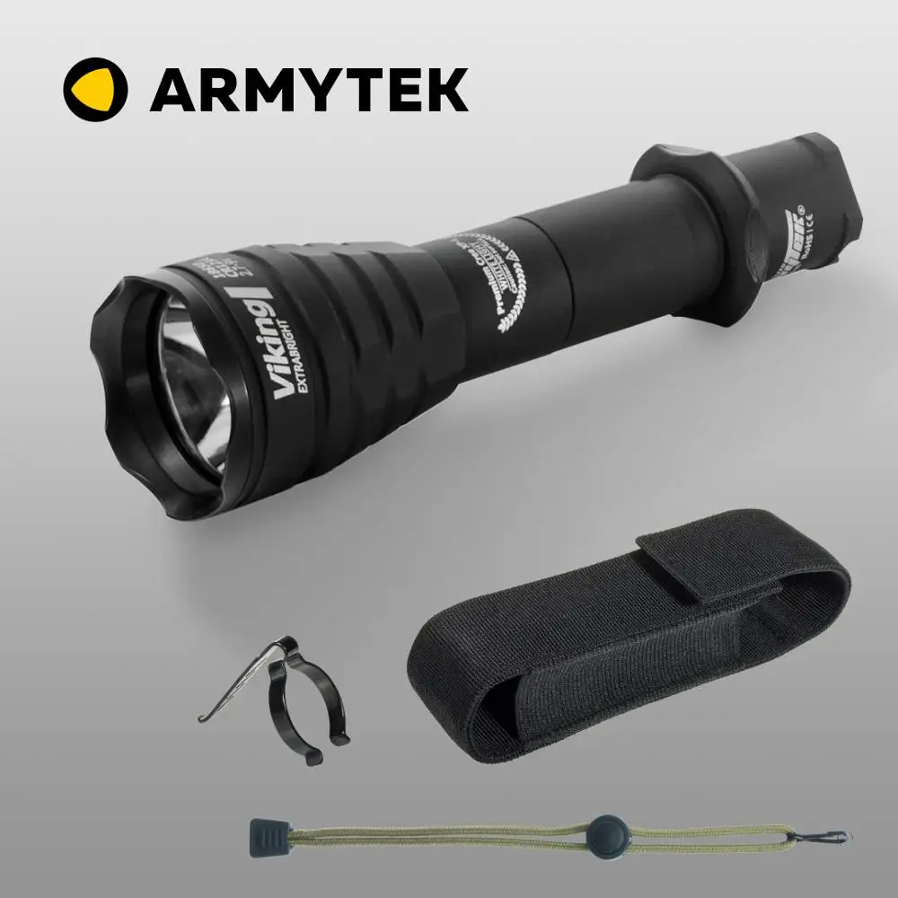 Tactical Flashlight Armytek Viking XP-L LED (F01801BC/F01801BW) Super Bright Torch Self Defense Long Range 366m
