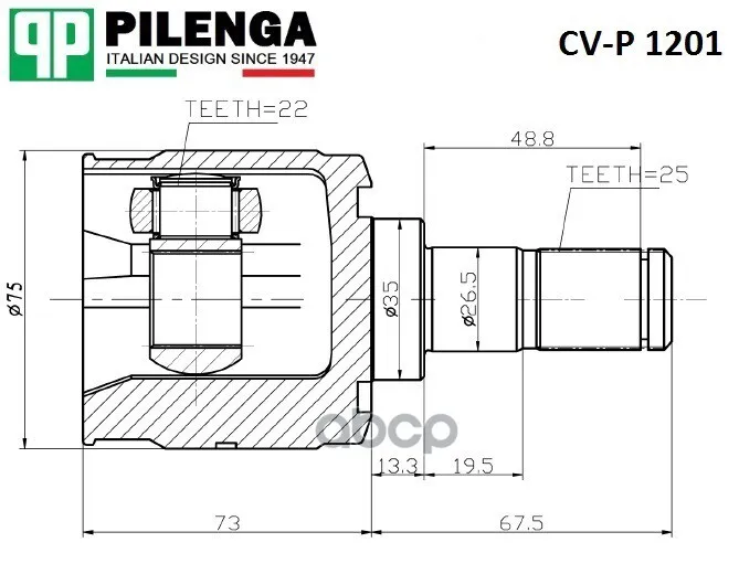 CV joint inner Hyundai Accent II (LC) III cv-p1201 pilenga item No. Cv-p1201 |