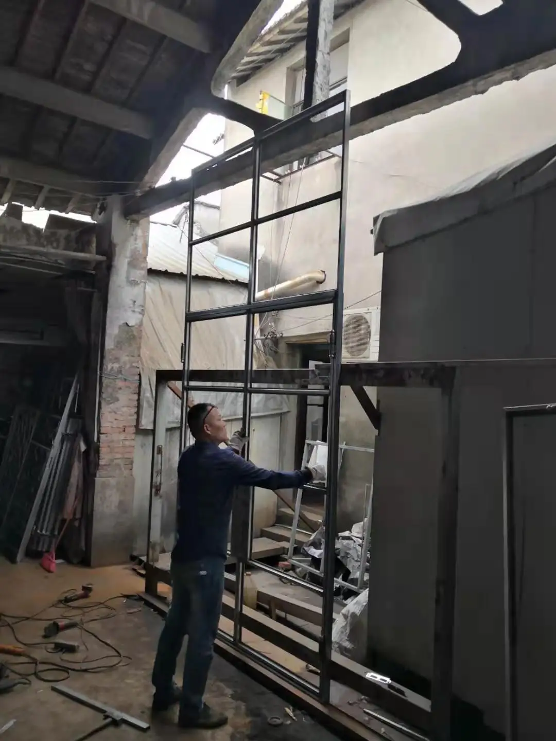 

Custom Iron French Doors Wrought Iron Steel Windows With Double Glazed Hc-If21