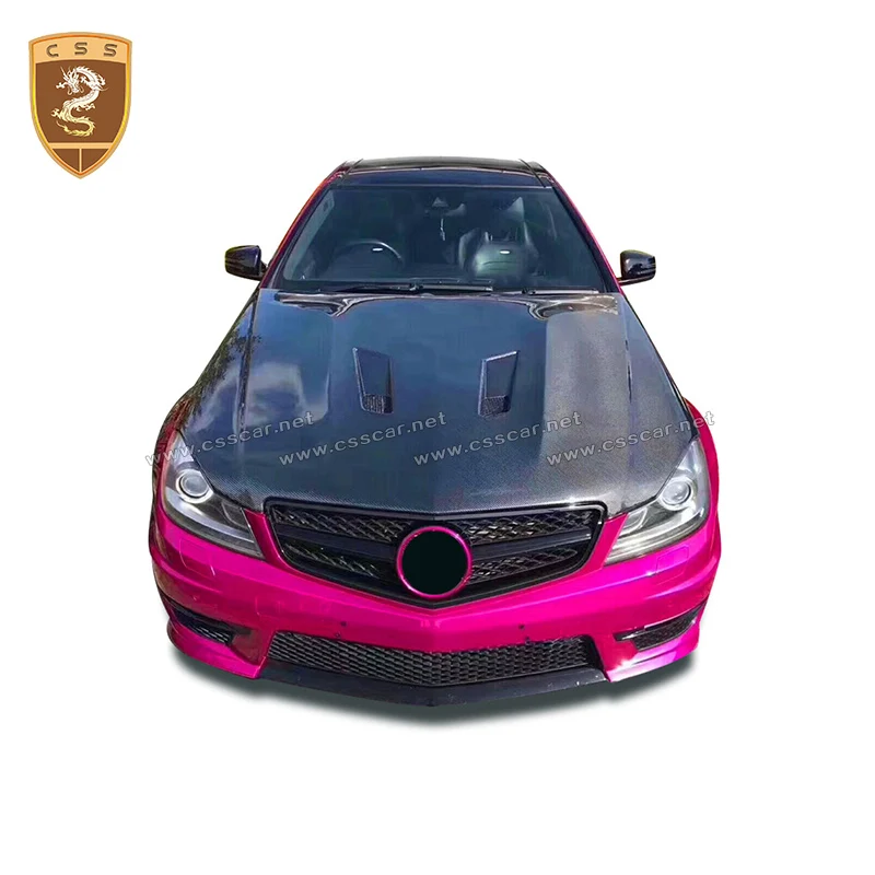 CSSCAR карбоновый капот подходит для 08-11 Mercedes Benz W204 C63 седан купе серии капот крышка AMG стиль авто аксессуары