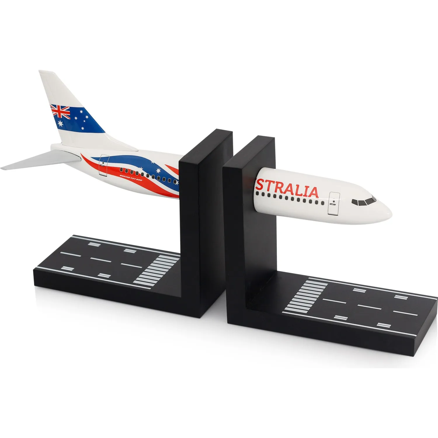 Turkish Airlines Handmade Australia Boeing 737 Airplane Pattern Book Holder 1/100 Book Support Table Book End 2 Piece GIFT