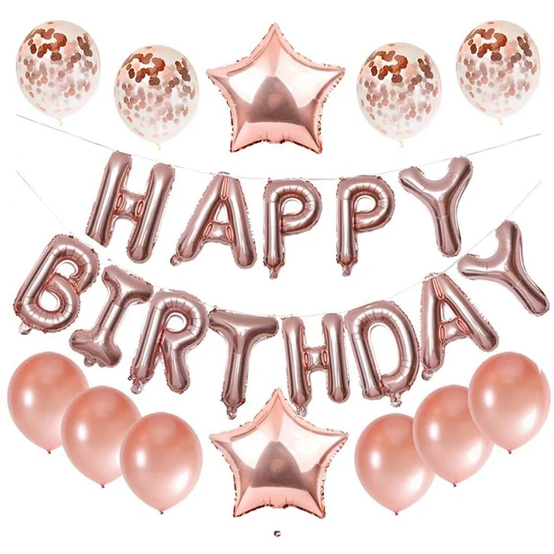 

25Pcs/lot Wedding Birthday Party Balloons Happy Birthday Letter Foil Balloon Baby Shower Anniversary Event Party Decor Supplies