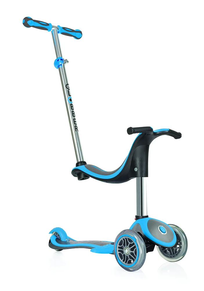 Трехколесный самокат Globber Evo 4 In 1 Plus голубой|Самокаты| |