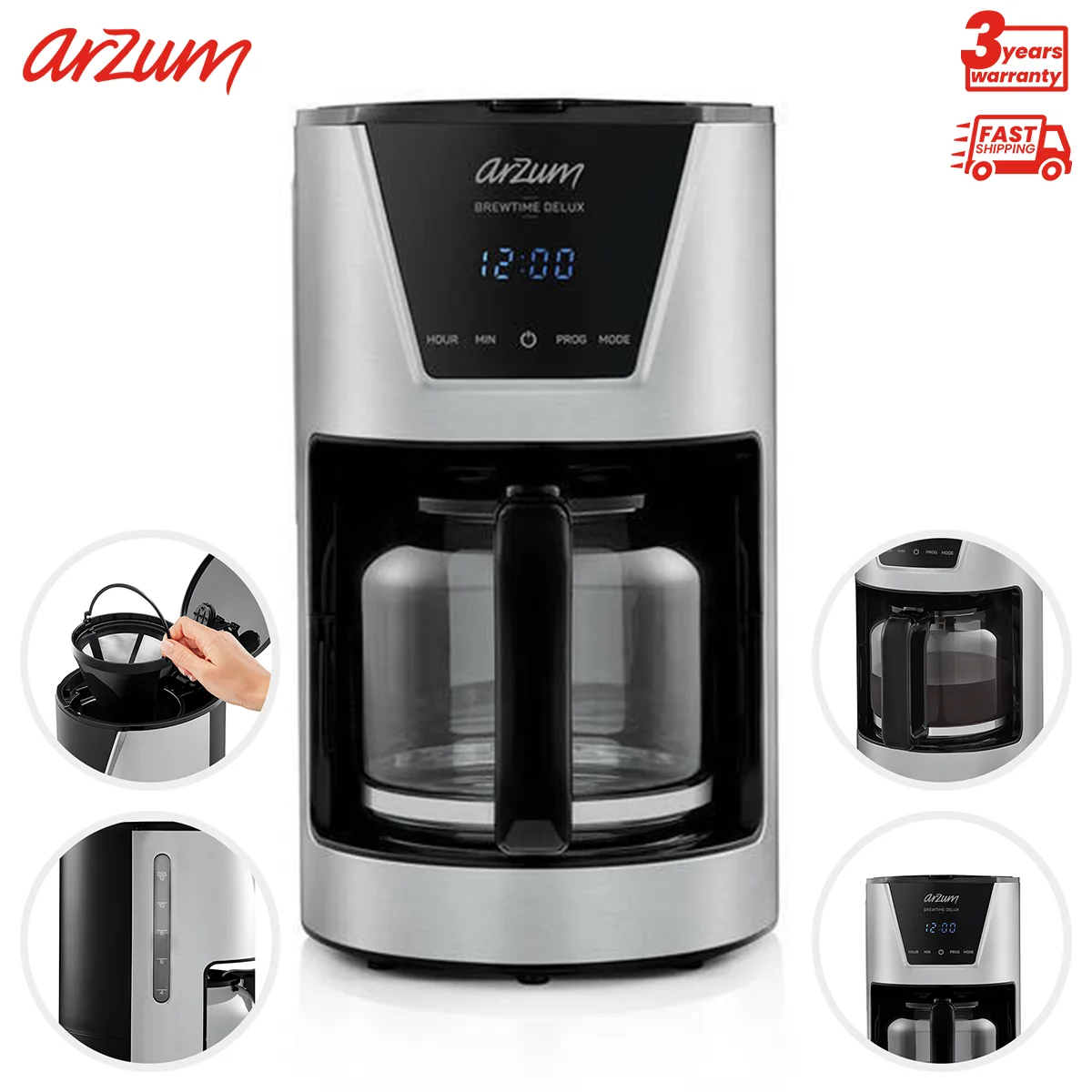 ARZUM Brewtıme Delux Фильтр Кофемашина Применить К Ground &amp Beans Бытовой Техники Капель
