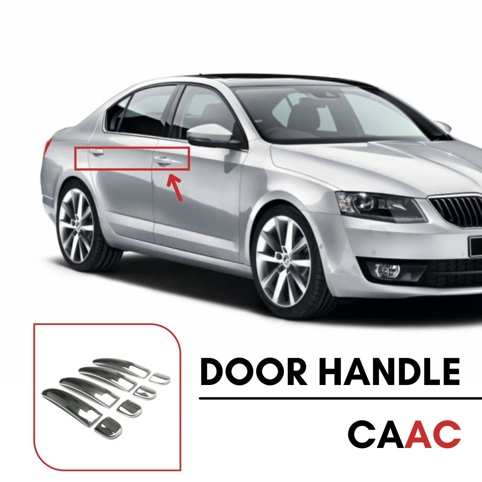 

Хромированная дверная ручка для SKODA OCTAVIA 3 A7 SD/SW 2013-2019, 8 шт., 4 дюйма