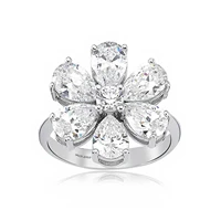 valori jewels forget me not ring 4 ct zircon white pear gemstone rhodium plated 925 silver fine jewelry