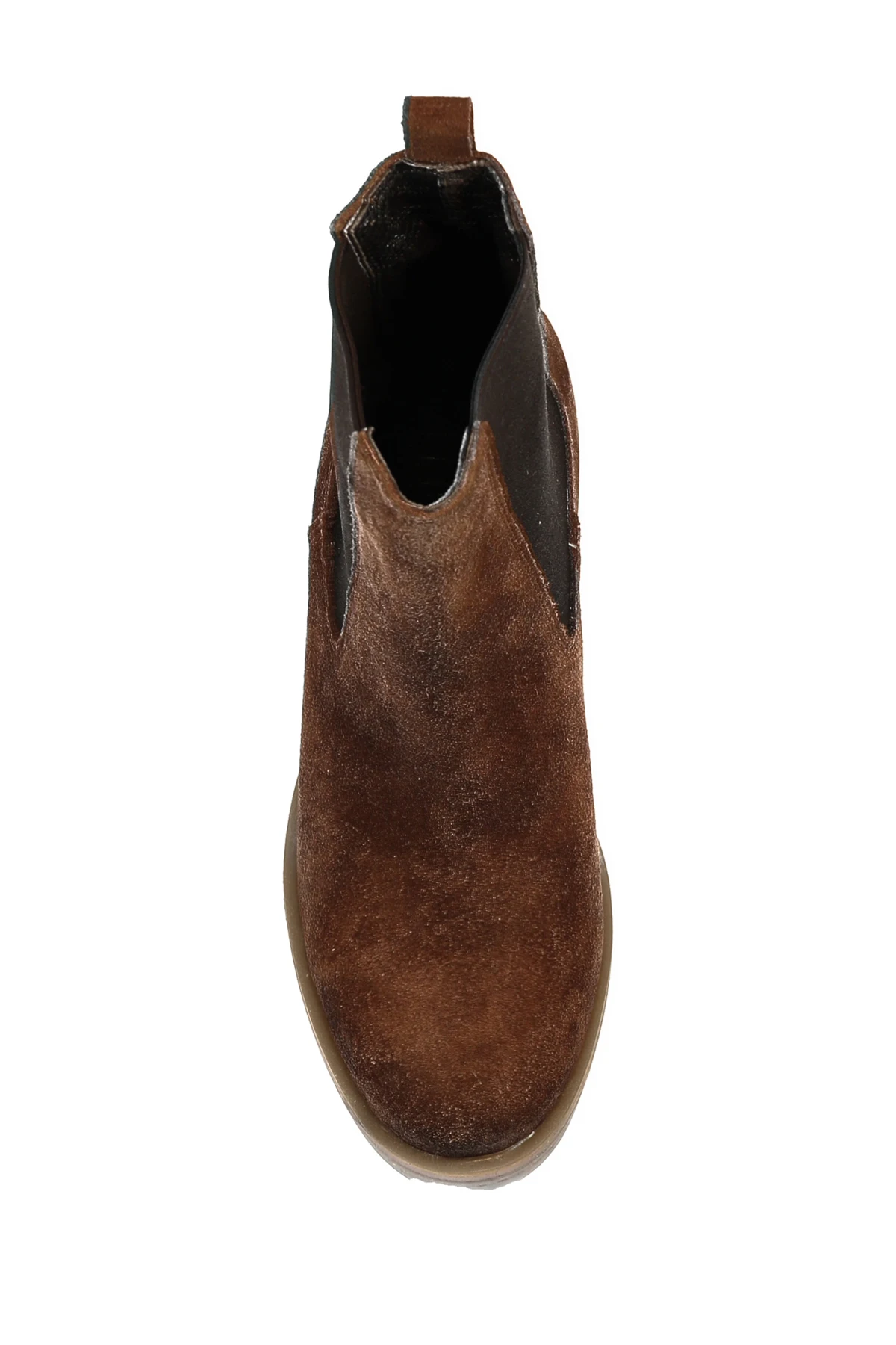 Женские ботинки из натуральной замши с жемчугом цвет светло коричневый