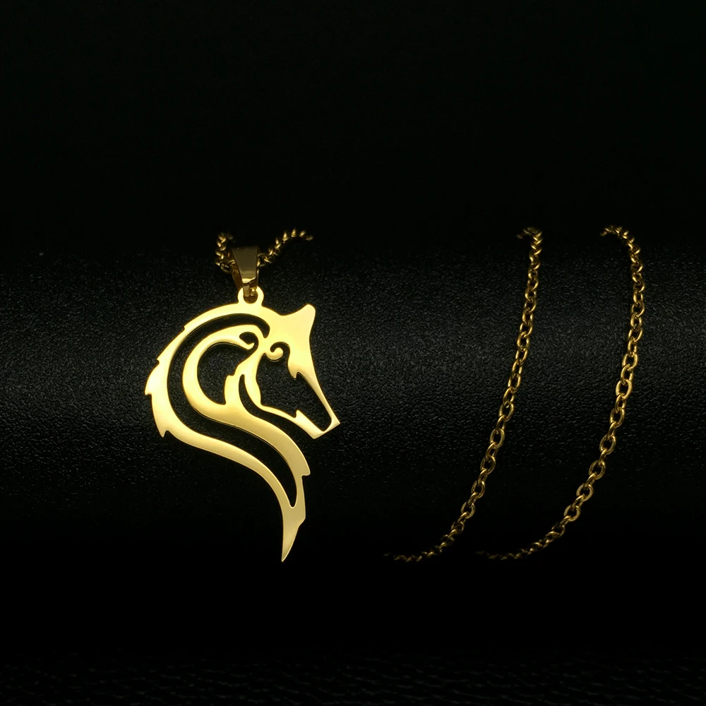 

Stainless Steel Jewelry Animal Pendant Necklace Wolf Tribal Necklace for Men Fathers Day Gift Dad Gift YP8645