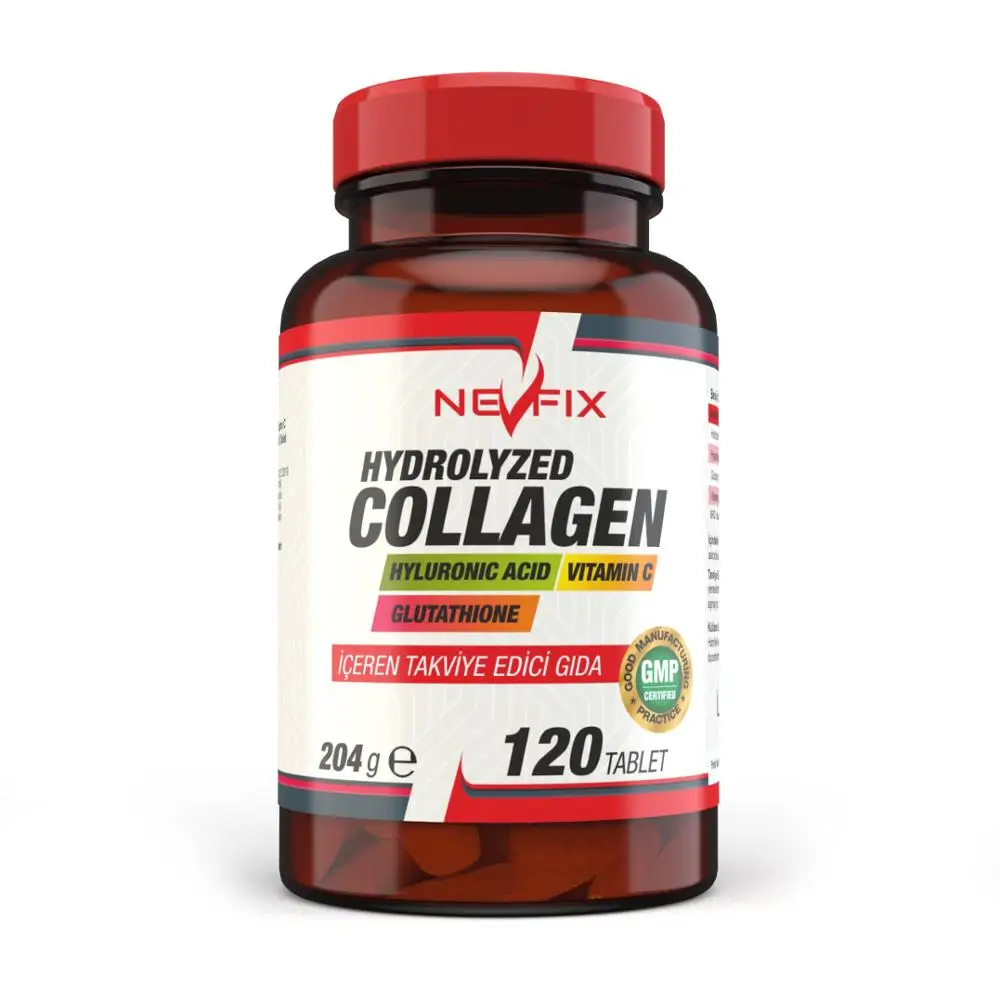 Nevfix 120 Tablet Hydrolyzed Collagen Glutatyon Hyaluronic Acid Vitamin C Glutathion Skin Health | Дом и сад
