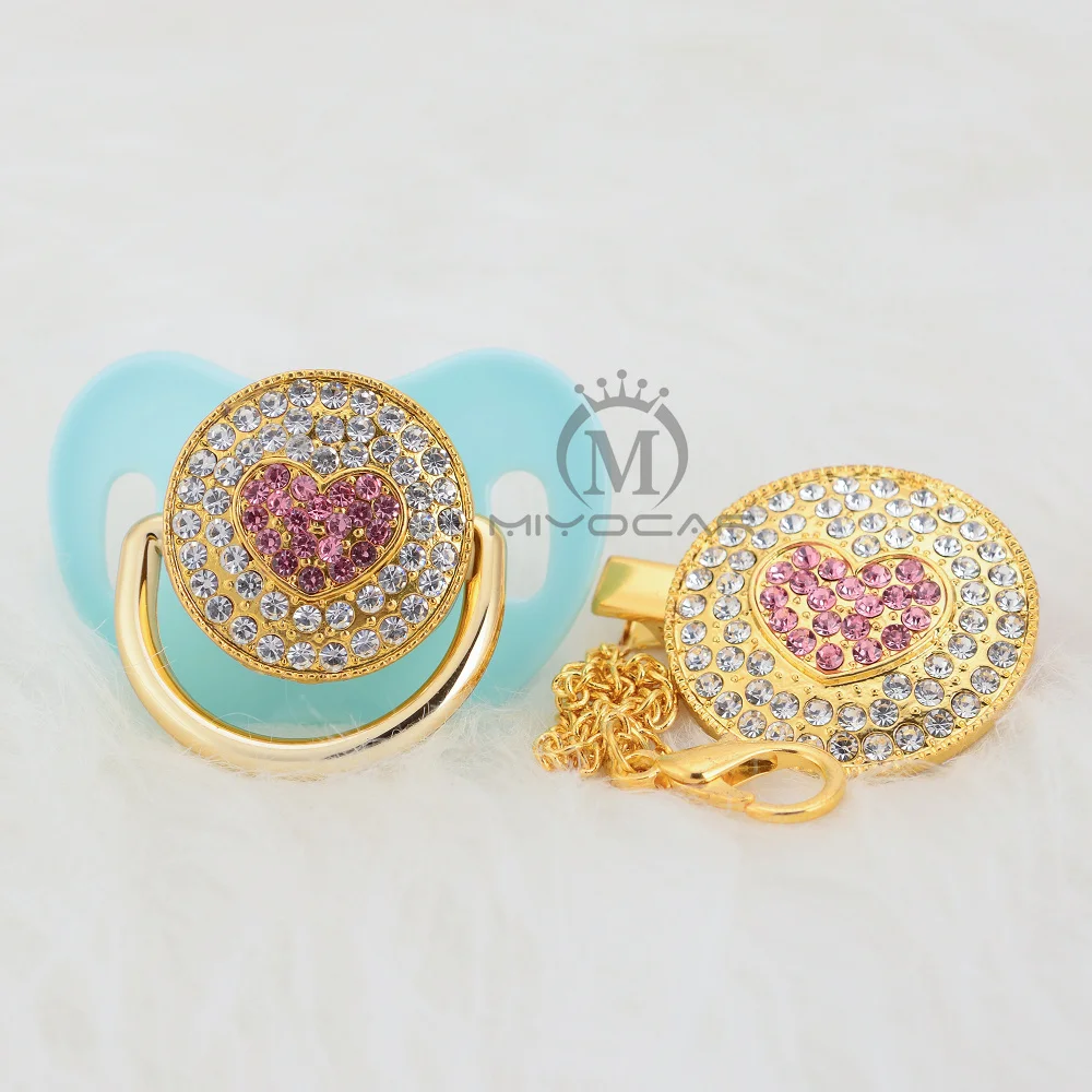 MIYOCAR/милая розовая Соска-пустышка в форме сердца и соска-пустышка, набор с клипсами, без бисфенола, FDA, безопасный подарок и идея для ребенка, уникальный дизайн