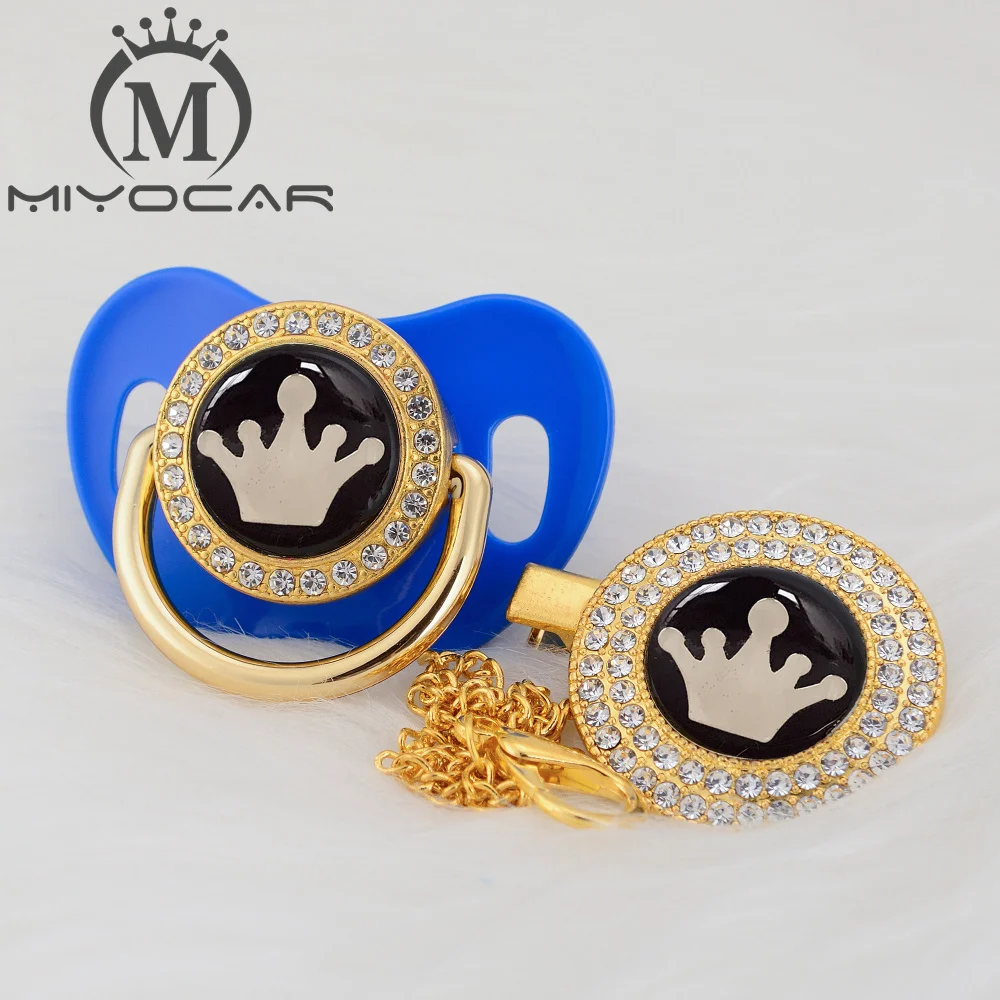 MIYOCAR, 7 цветов, корона, прекрасная, красивая, золотая, блестящая, Соска-пустышка, клипса, BPA бесплатно, пустышка, блестящая, уникальный дизайн, GCR