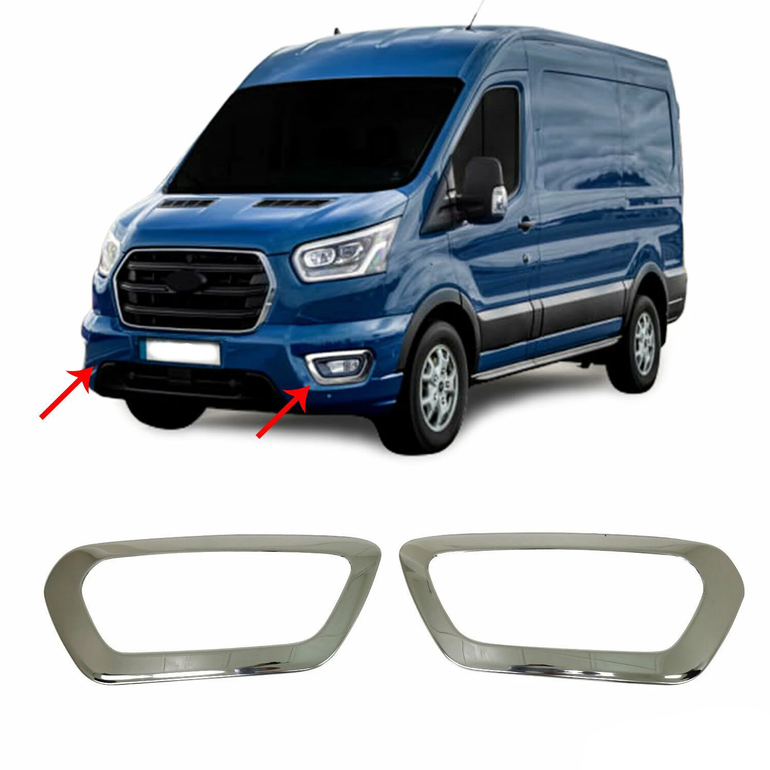 

Ford Transit, хромированная рама противотумансветильник, 2 шт., нержавеющая сталь (2019-)