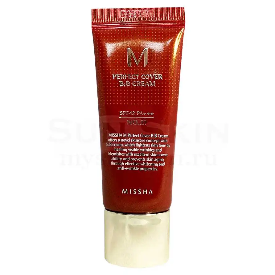 Тональный ББ крем для лица Missha M Perfect Cover BB Cream SPF42/PA+++ (20 мл 21 Light Beige 8809581487949) |