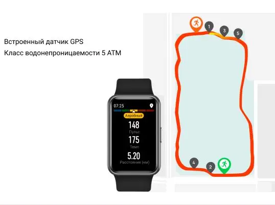 Умные часы HUAWEI Watch Fit |GPS|AMOLED-экран 1 64 дюйма|Мониторинг сна|Ростест Доставка от 2